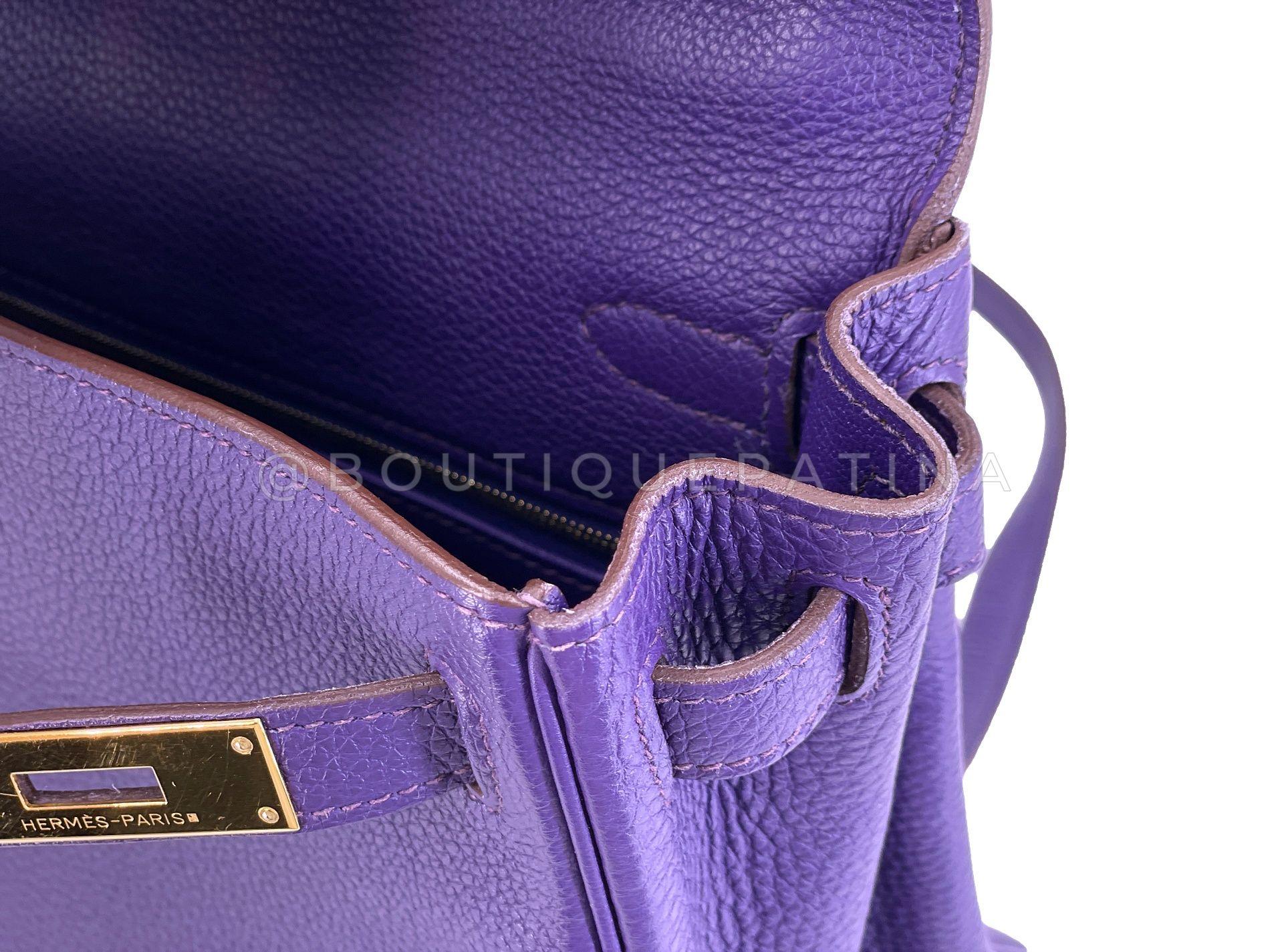 Hermès Iris Purple Togo 28cm Kelly Bag 24k GHW 67099 14