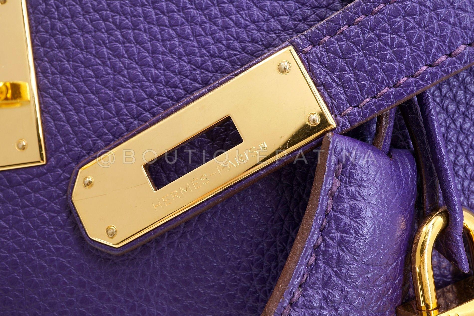 Hermès Iris Purple Togo 28cm Kelly Bag 24k GHW 67099 15