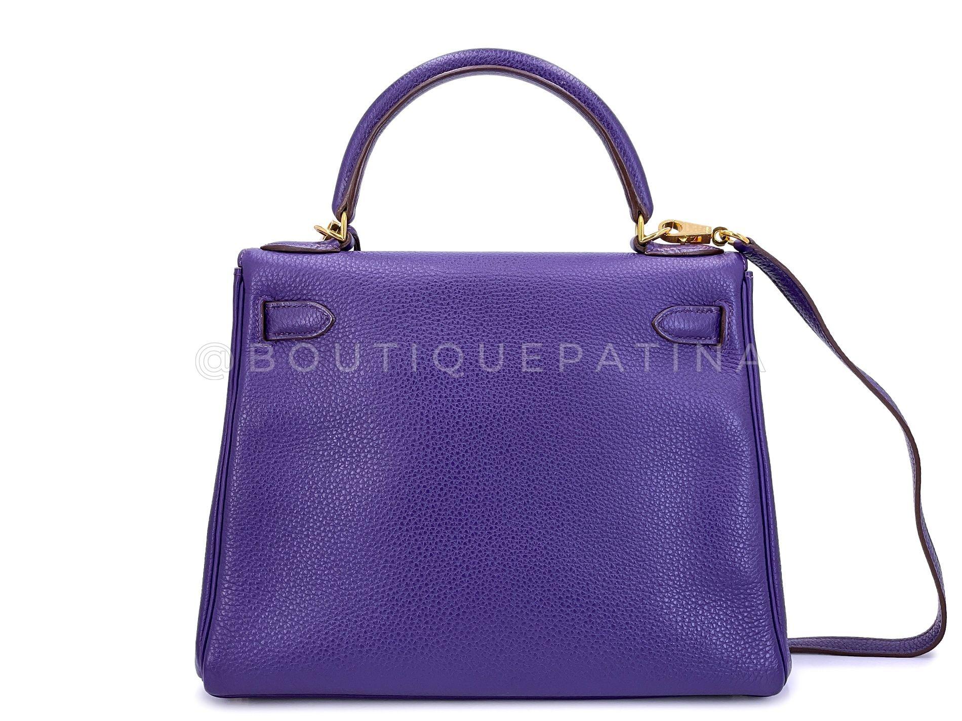 Women's Hermès Iris Purple Togo 28cm Kelly Bag 24k GHW 67099