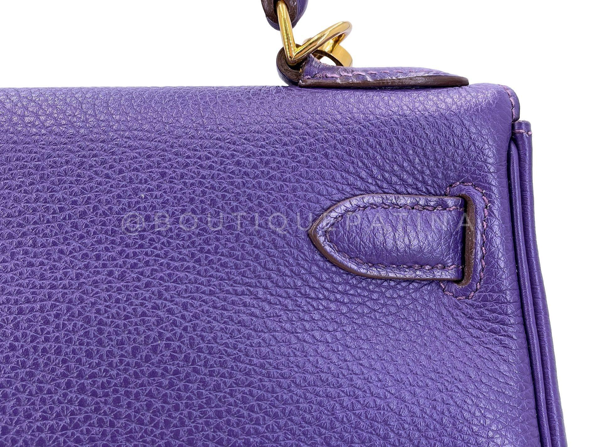 Hermès Iris Purple Togo 28cm Kelly Bag 24k GHW 67099 2