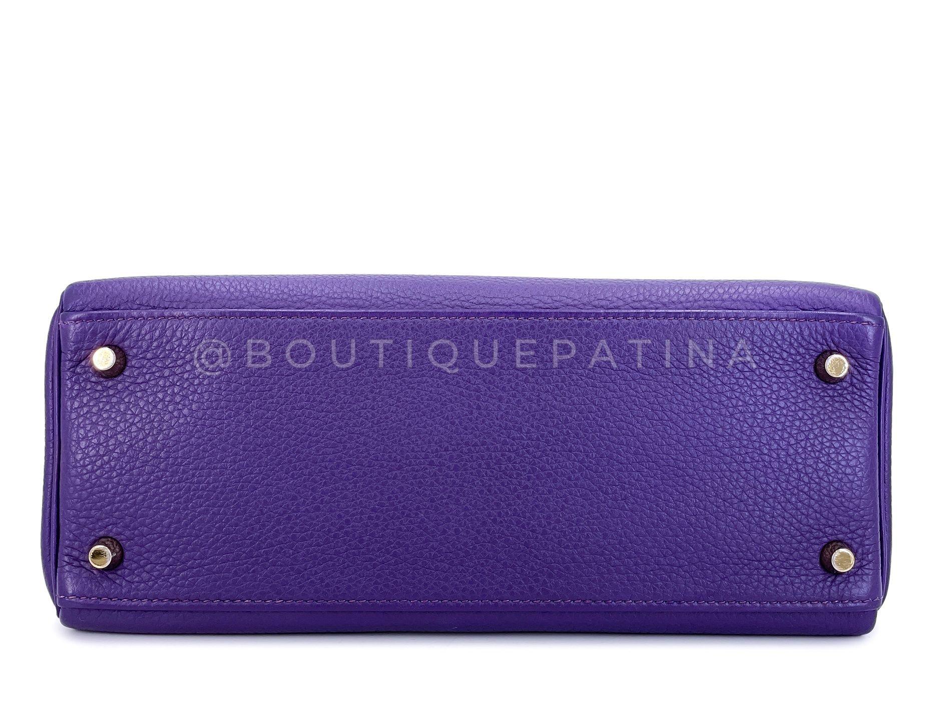 Hermès Iris Purple Togo 28cm Kelly Bag 24k GHW 67099 3