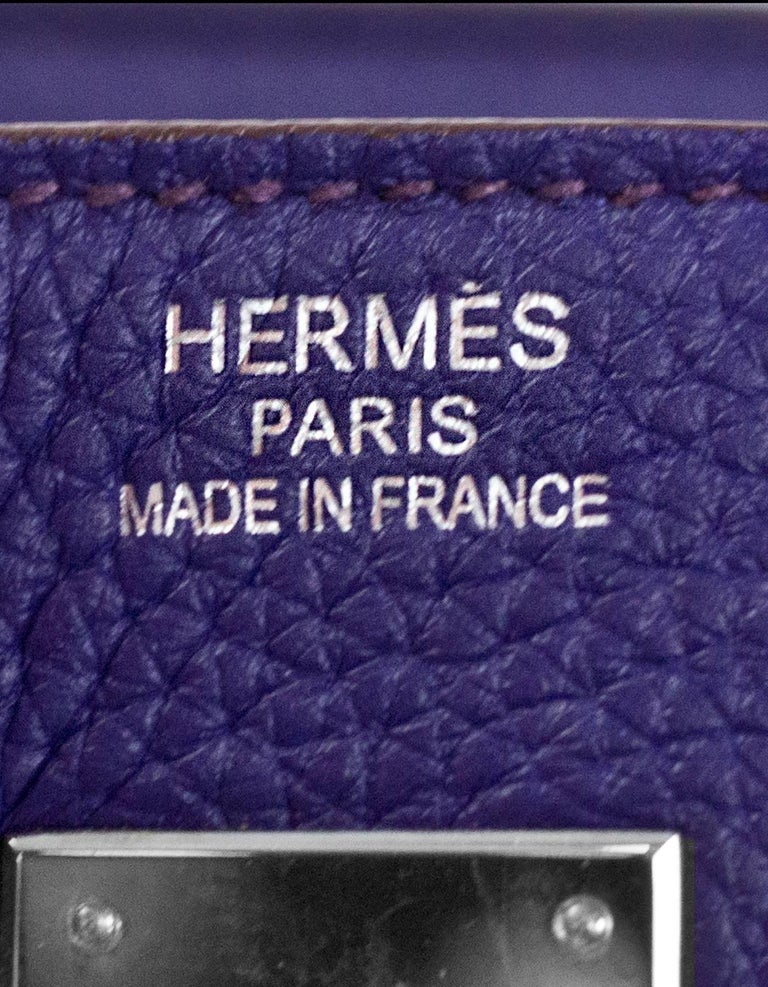 Hermes Iris Togo Leather 40cm Birkin Bag with Rain Coat For Sale at