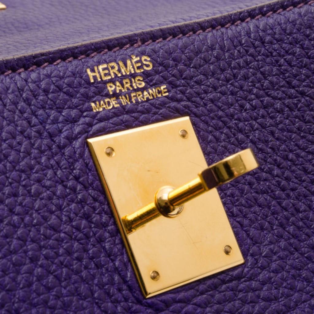 Hermes Iris Togo Leather Gold Hardware Kelly Retourne 40 Bag 2