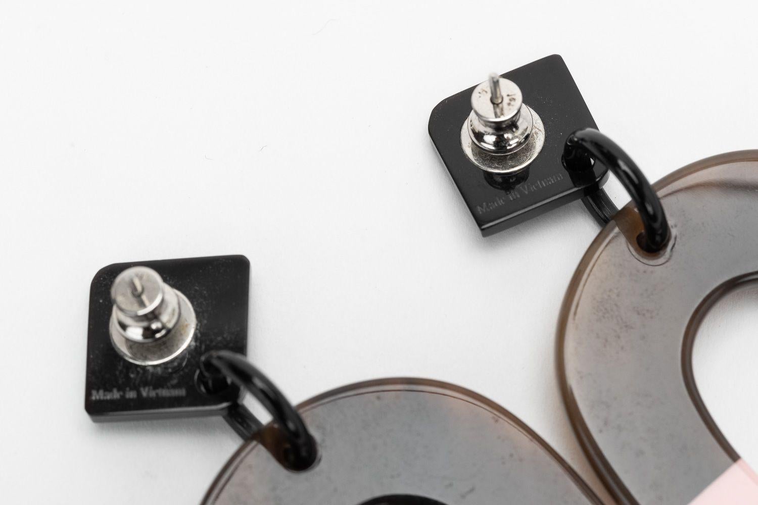 Donna Orecchini Hermès Isthme con buco Rosa in vendita