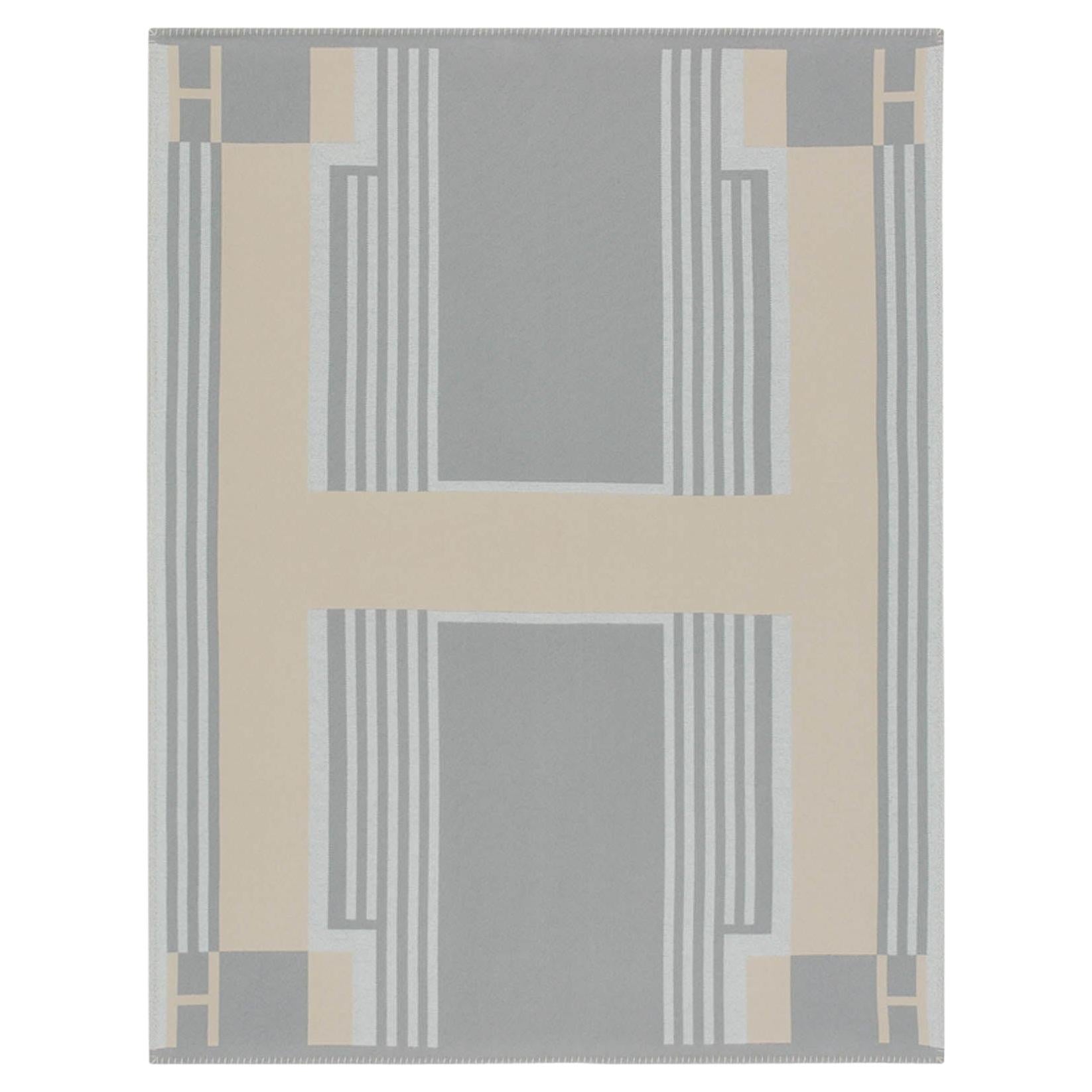 Hermes Ithaque Blanket Gris Perle Wool and Cashmere