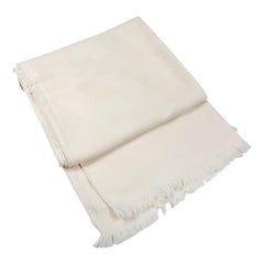 Hermès Ivory Cashmere H Scarf