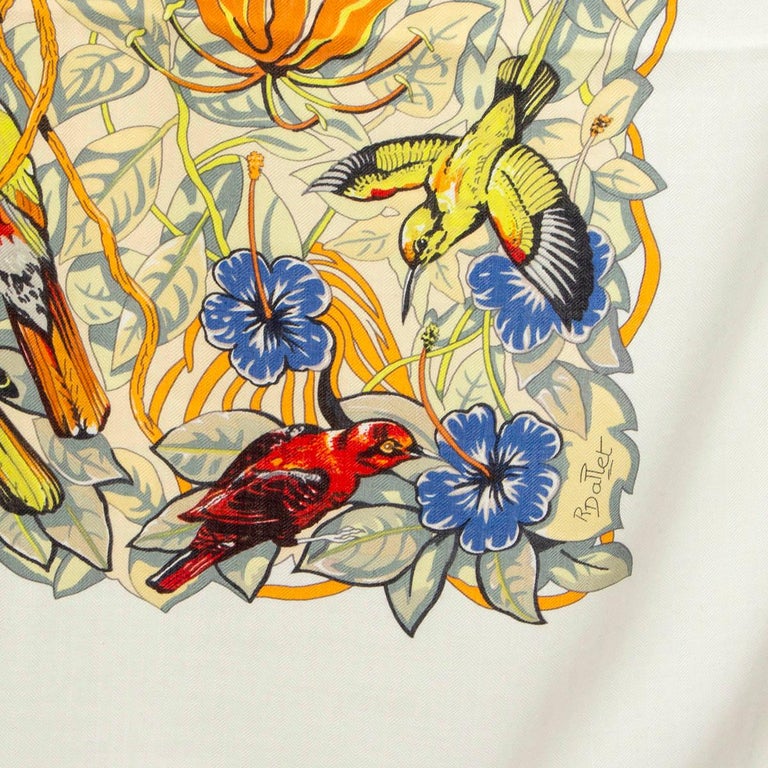 Foulard HERMÈS Jungle Love En Cachemire Et Soie - Occasion - Modèle Écharpe 140