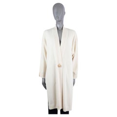 HERMES ivory cashmere PYRAMID BUTTON LONG KNIT Coat Jacket 34 XS