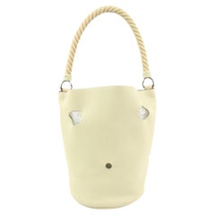 Hermès Ivory Clemence Leather Mangeoire Rope Bucket Bag 53h224s