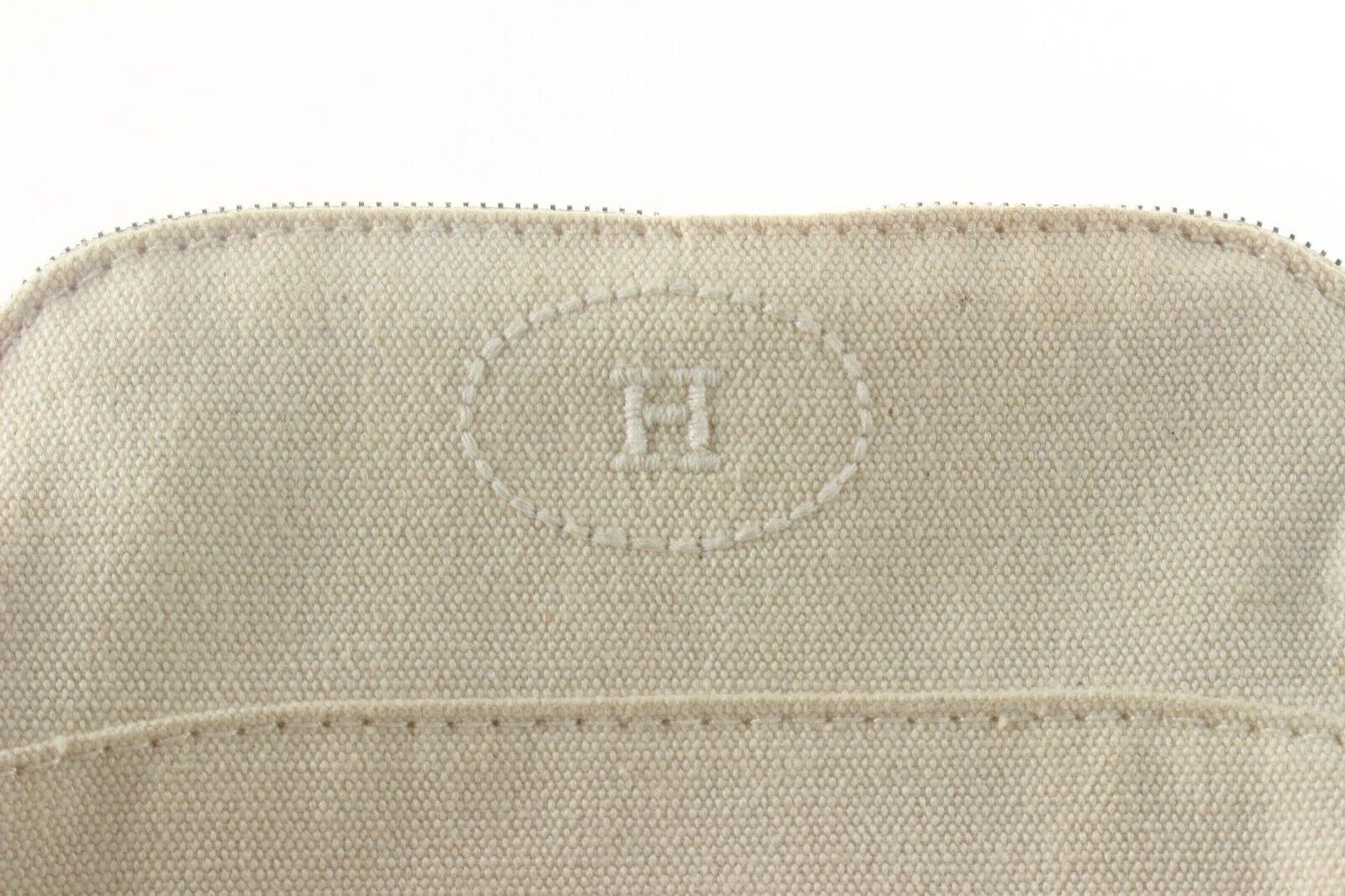 HERMES Ivory H Logo Bolide Cosmetic Case Canvas x Leather 1HER727K For Sale 1