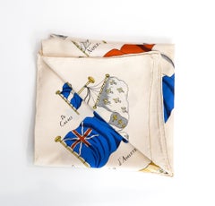 Hermes Ivory Pavois by P.Ledoux Silk Scarf