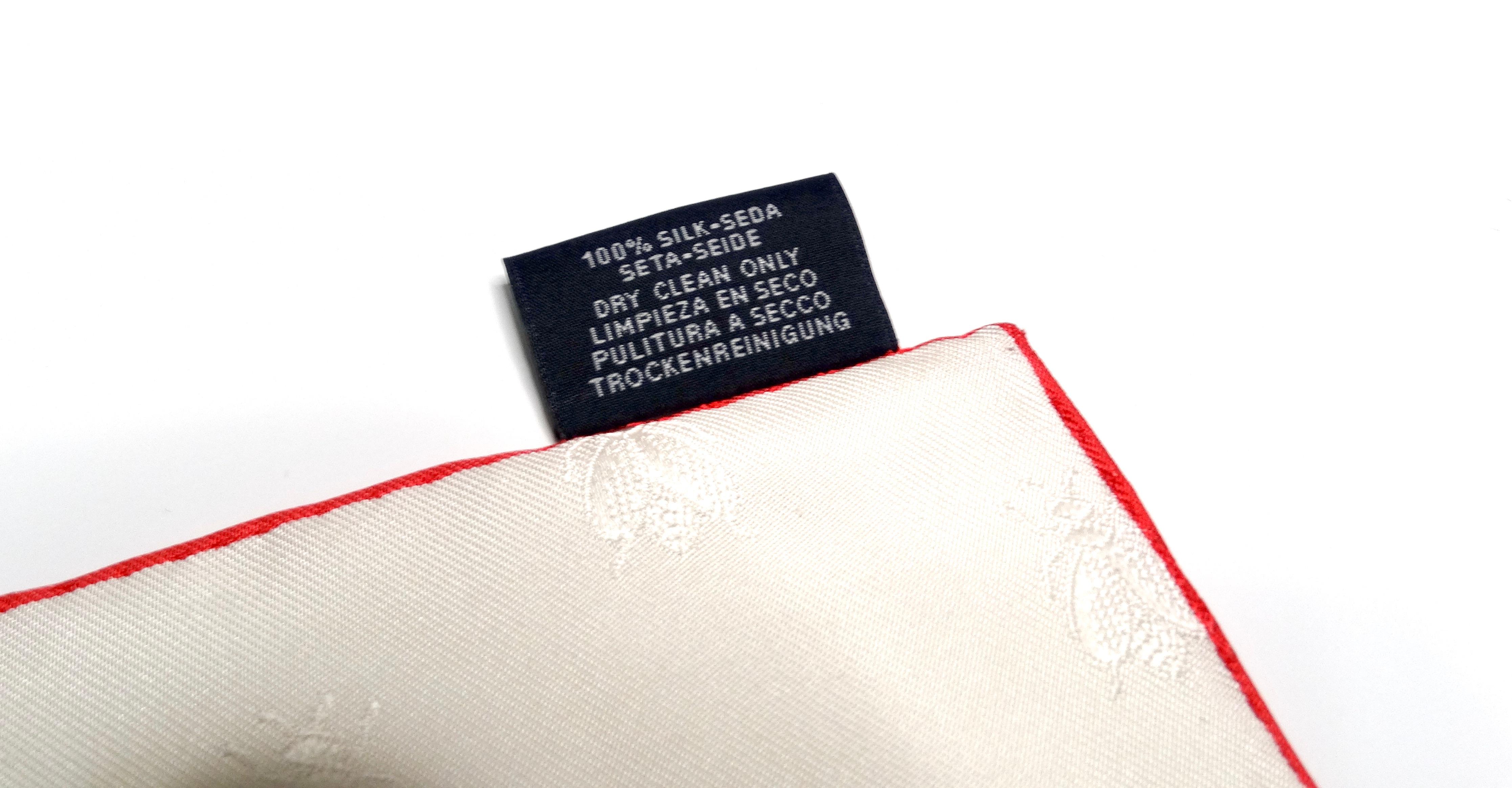 Hermes Ivory & Ruby Toned Beaded Insect Silk Scarf 2
