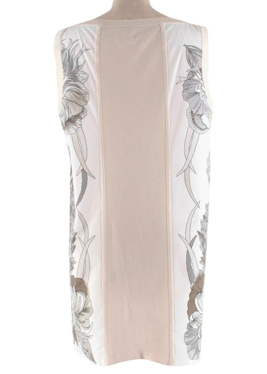 Hermes Ivory Scarf Print Sleeveless Shift Dress - Size US2 In Excellent Condition In London, GB
