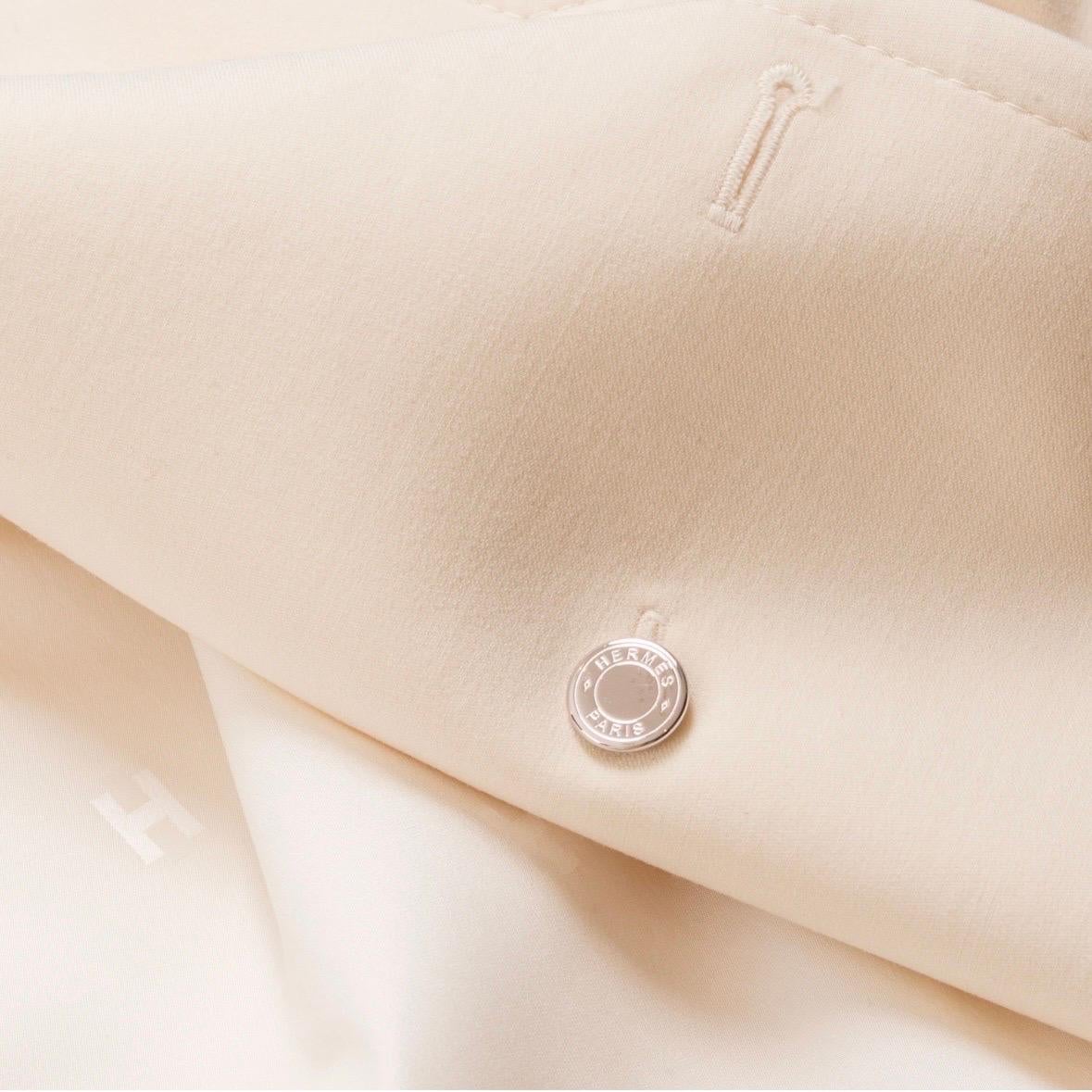 Hermès Ivory Wool Toggle Coat  en vente 7