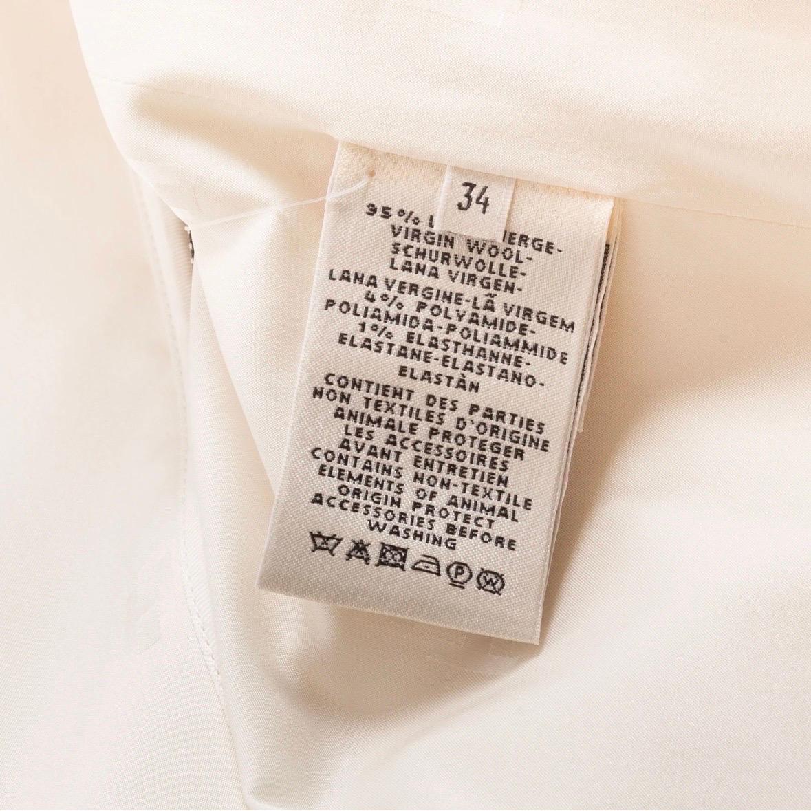 Hermès Ivory Wool Toggle Coat  en vente 5