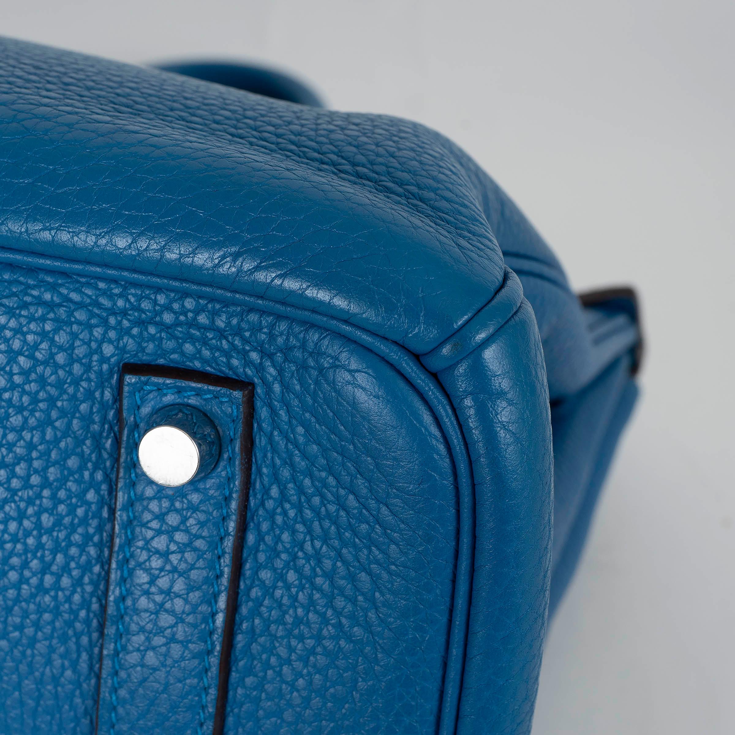 HERMES Izmir bleu Clemence cuir BIRKIN 35 Fourre-tout avec PHW en vente 5