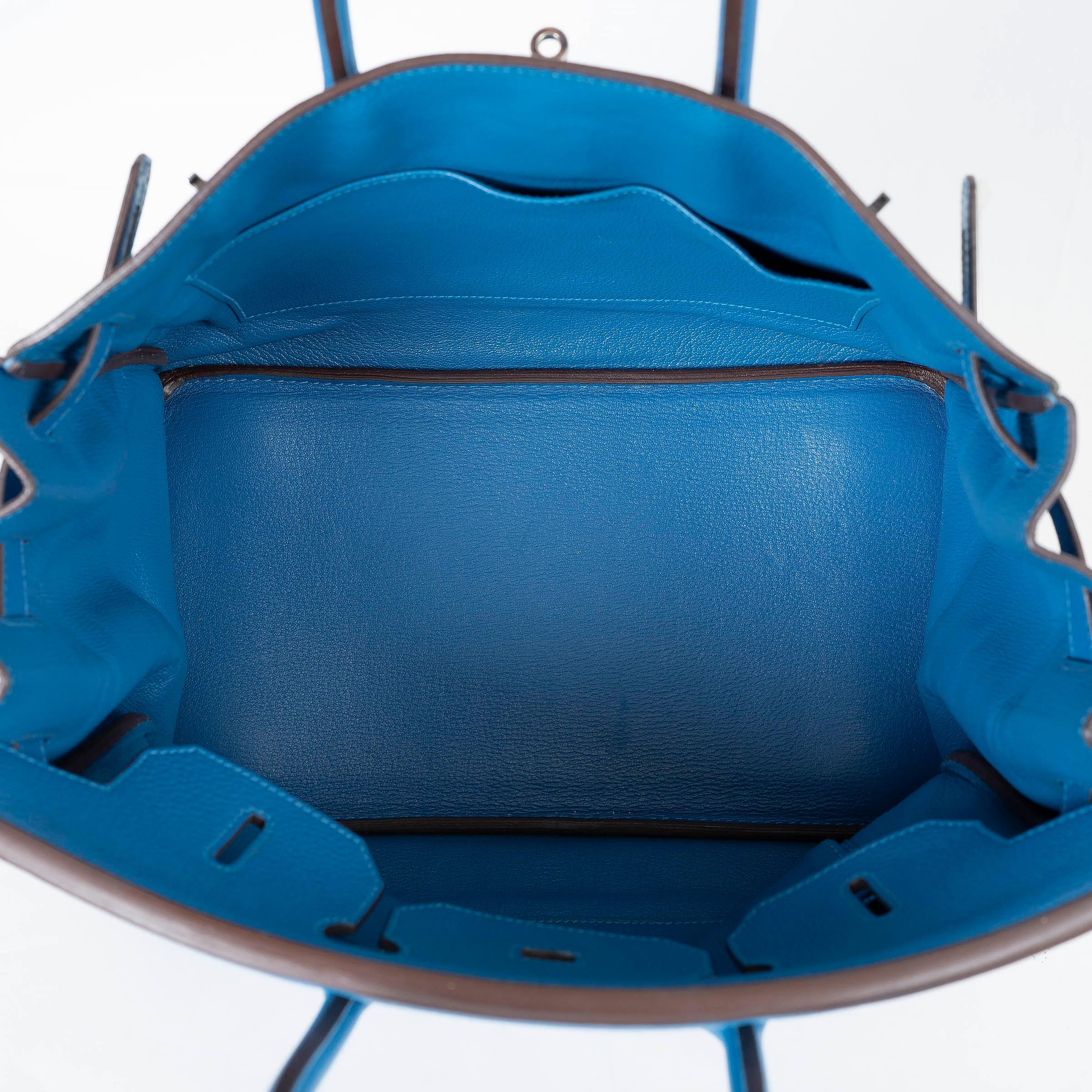 HERMES Izmir bleu Clemence cuir BIRKIN 35 Fourre-tout avec PHW Pour femmes en vente