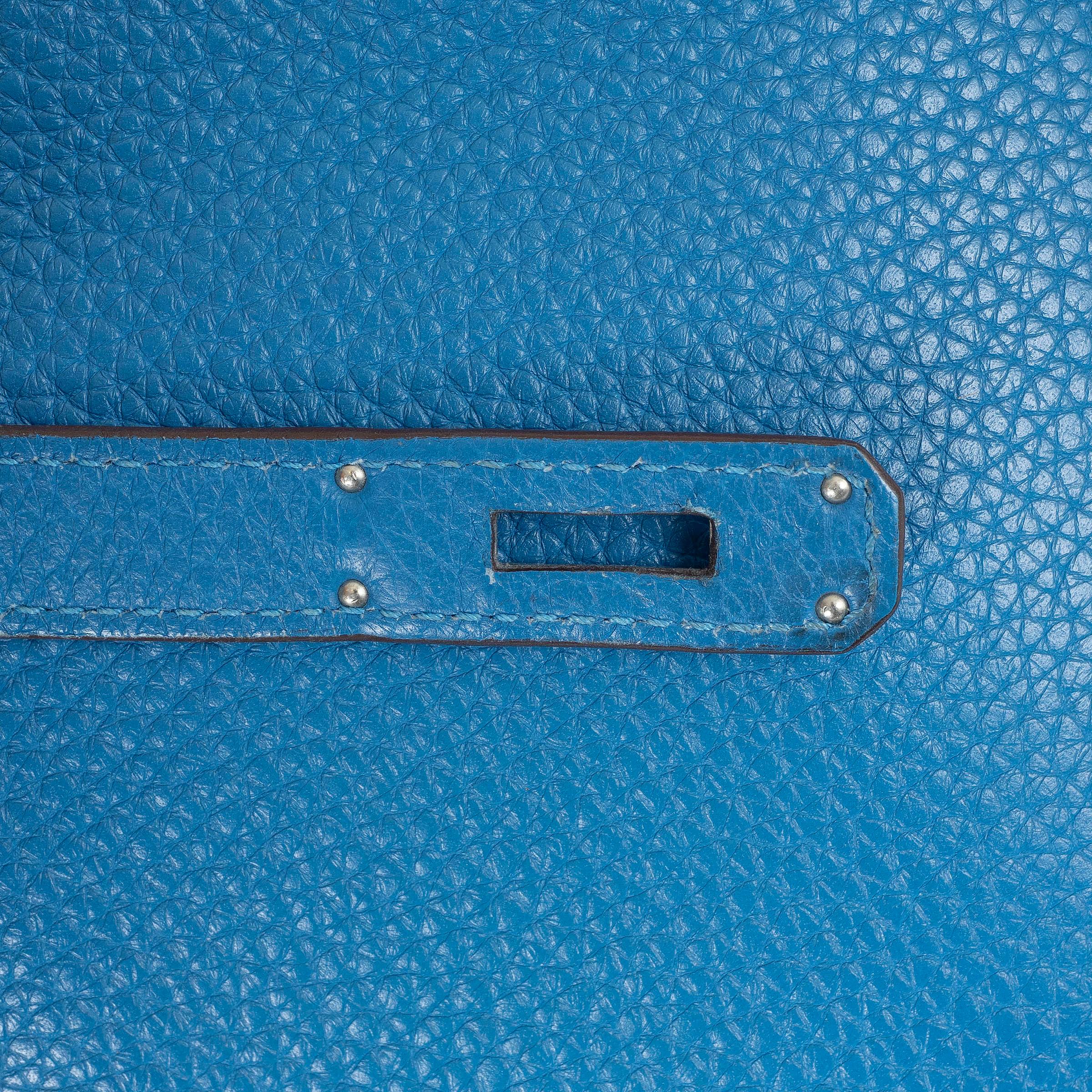 HERMES Izmir bleu Clemence cuir BIRKIN 35 Fourre-tout avec PHW en vente 2