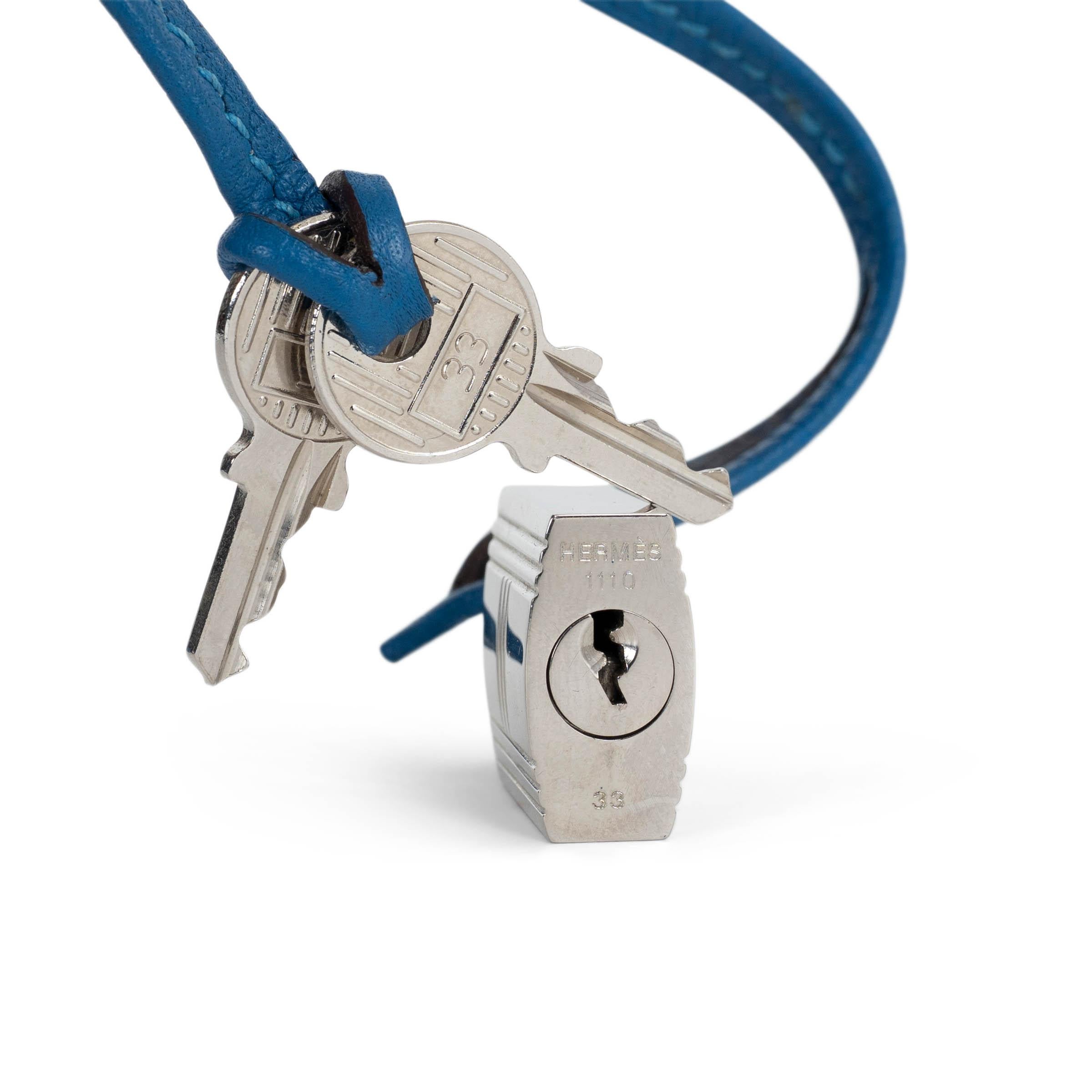 HERMES Izmir bleu Clemence cuir BIRKIN 35 Fourre-tout avec PHW en vente 3