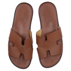 Hermès Izmir Leder Sandale Herren Brown