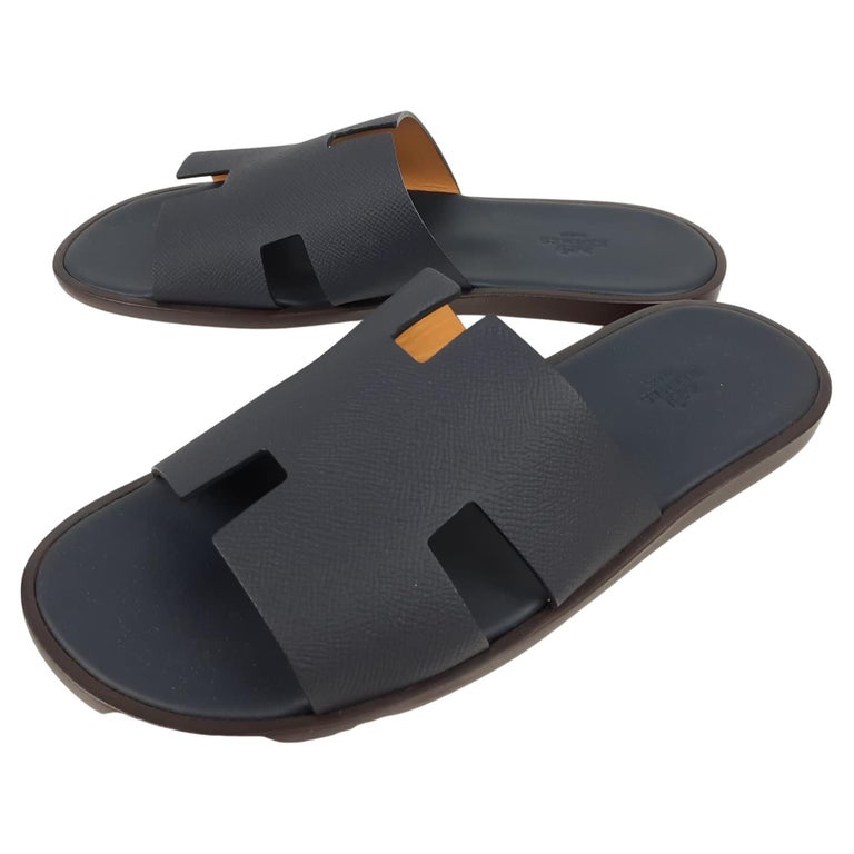 Hermes Izmir sandal Marine Epsom calfskin Size 41 EU For Sale at 1stDibs