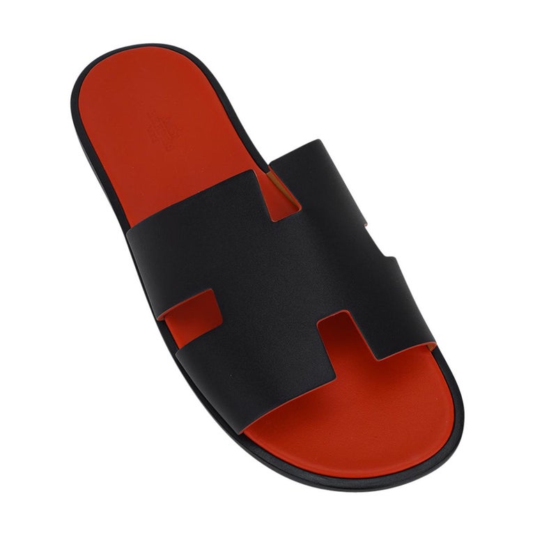 Hermes Izmir Sandal Men's Shoes Flat Classic Brown / Orange 43 / 10 For