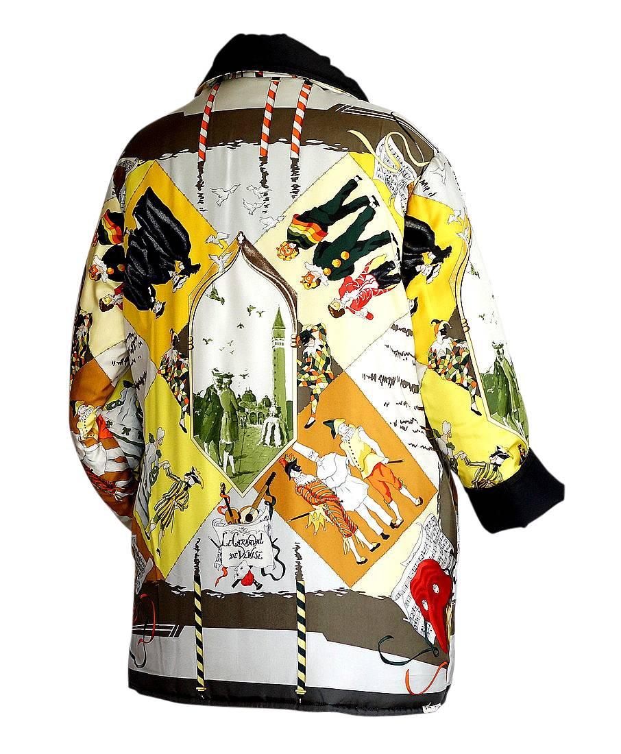 Hermes Jacket Le Carnavale de Venise Reversible Scarf Print 36 / Fits 4 to 6 For Sale 1