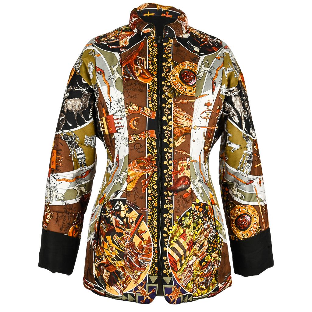 Hermes Giacca Les Mythologies des Hommes Rouges Sciarpa reversibile Stampa XS in vendita 10