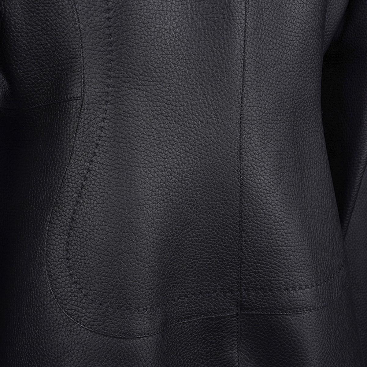 Hermes Jacket Marine Deerskin Leather Riding Influence 40 / 6 8