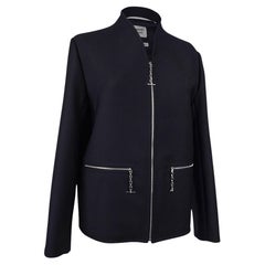 Hermes Jacket Marine w/ Chaine d'Ancre Zipper Pulls 38 / 6 New w/ Tag