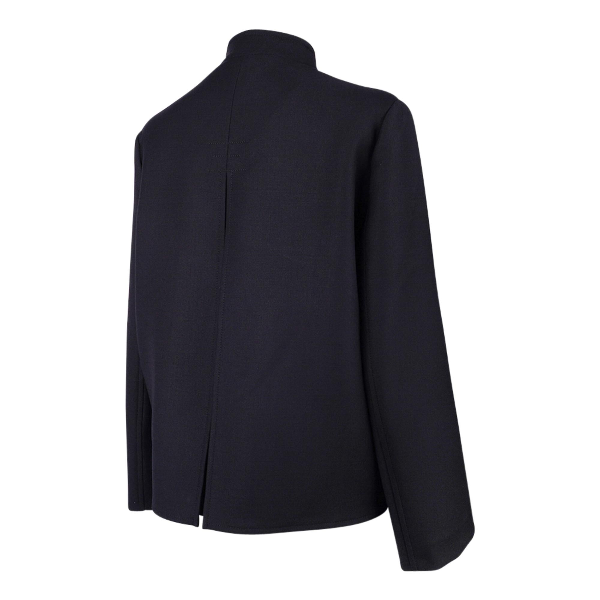 Hermès Jacke Marine mit Kette d''Ancre Reißverschlussgriffe 38 / 6 Neu mit Etikett im Angebot 4
