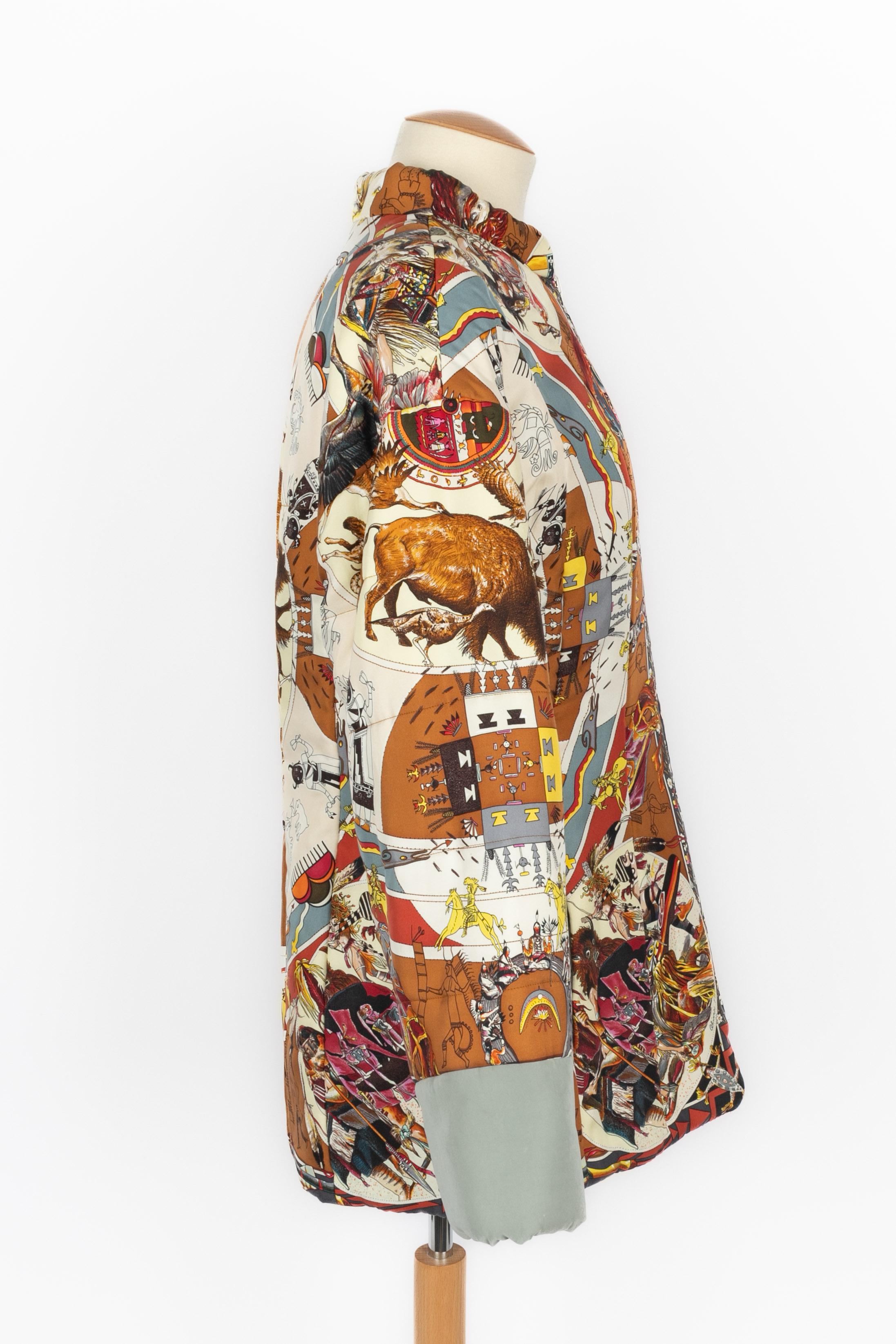 Brown Hermès jacket 'Red men mythology' For Sale