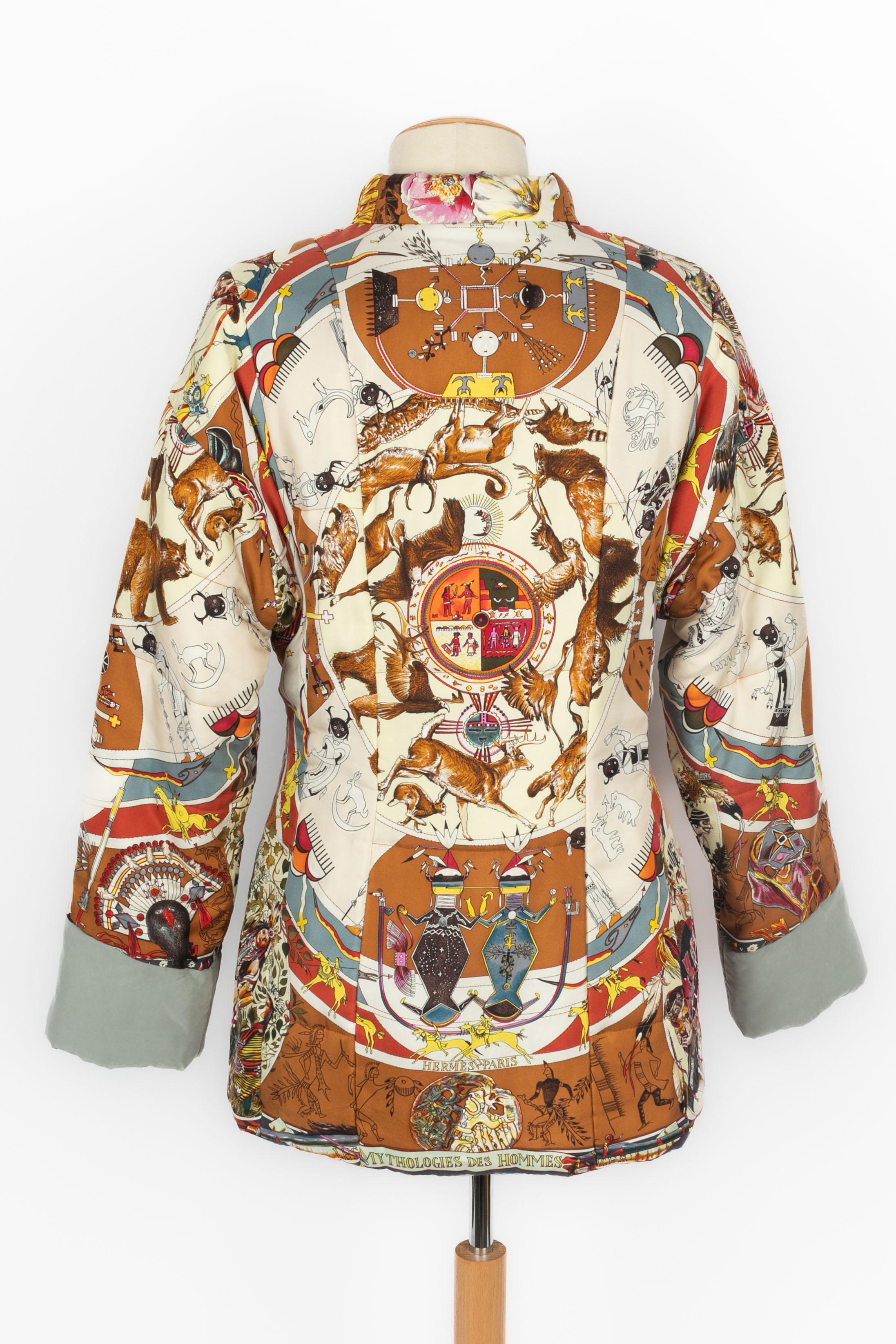 Hermès jacket 'Red men mythology' In Excellent Condition For Sale In SAINT-OUEN-SUR-SEINE, FR