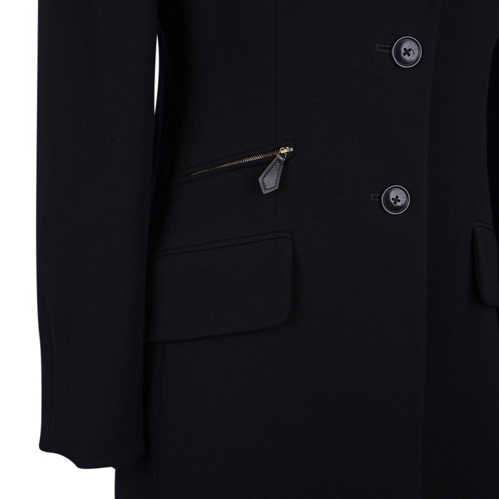Hermes Jacket Riding Influence Zipper Pockets Velvet Collar Vintage 6 For Sale 5