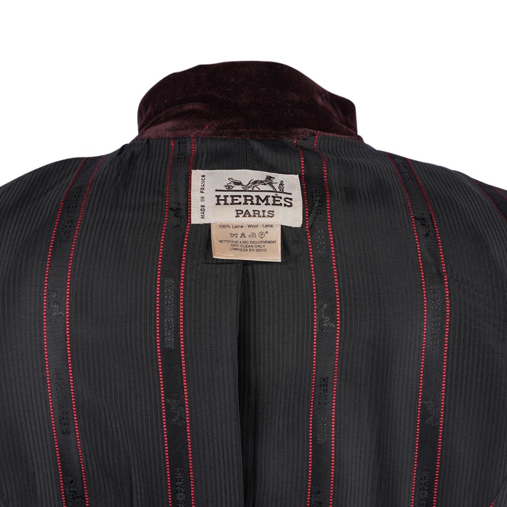 Hermes Jacket Riding Influence Zipper Pockets Velvet Collar Vintage 6 For Sale 8
