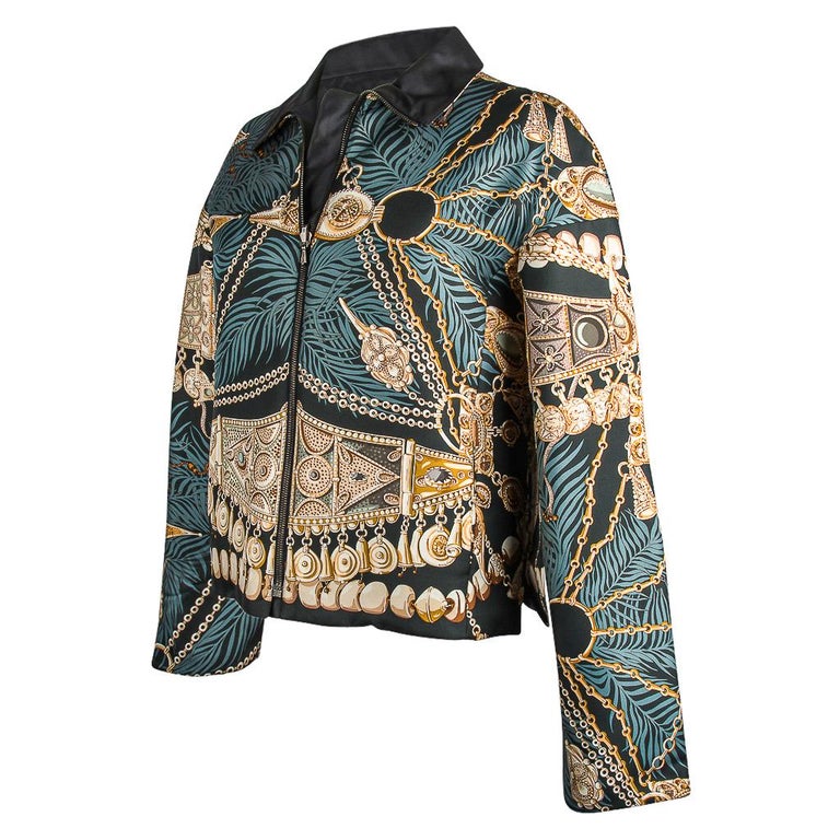 Hermes Jacket Terres Precieuses Scarf Print Reversible L For Sale at ...