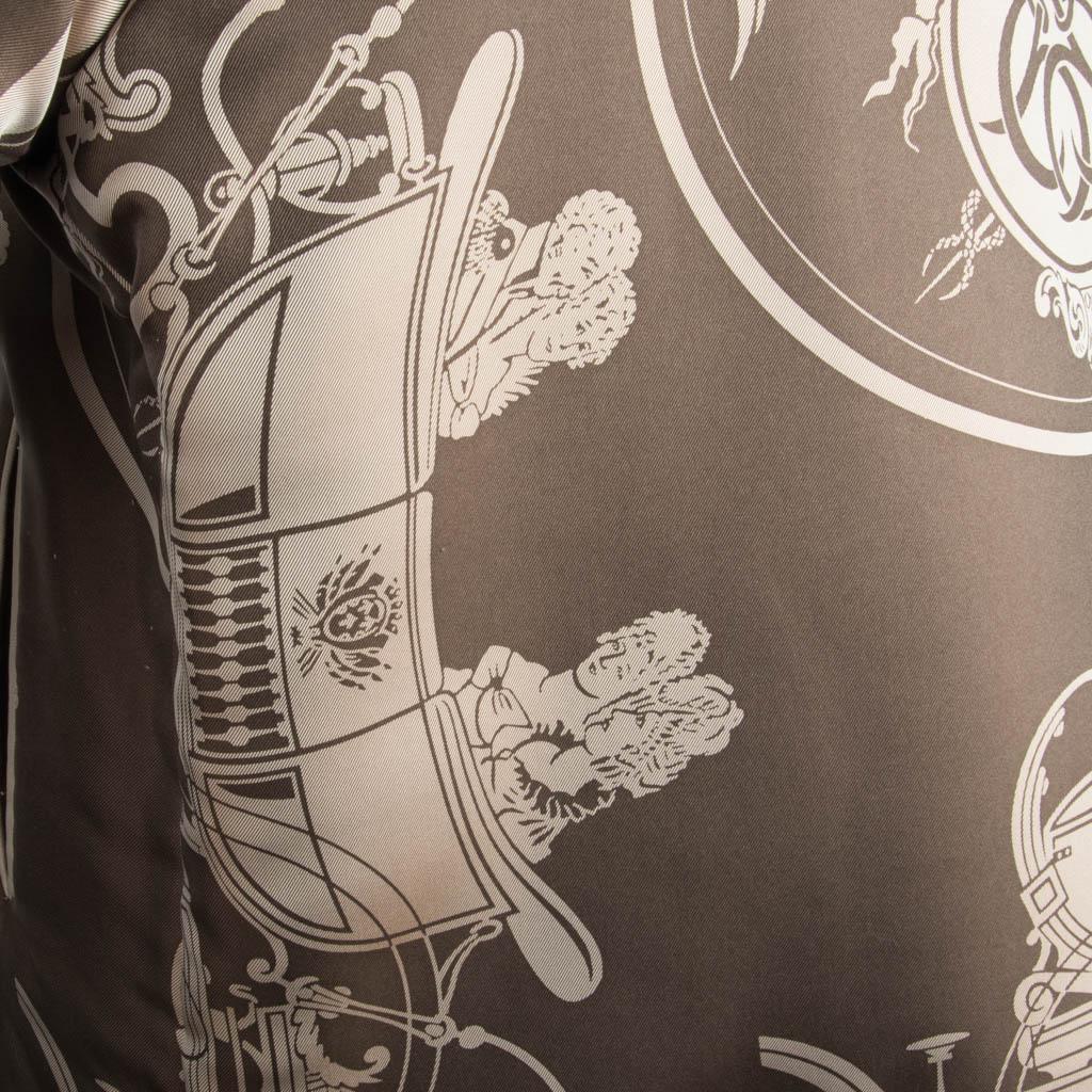 Hermès - Veste vintage très rare imprimée écharpe réversible Ex-Libris  L en vente 10