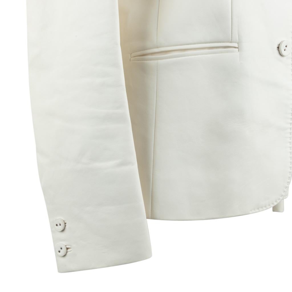 Women's Hermes Jacket Winter White Leather 38 / 6 