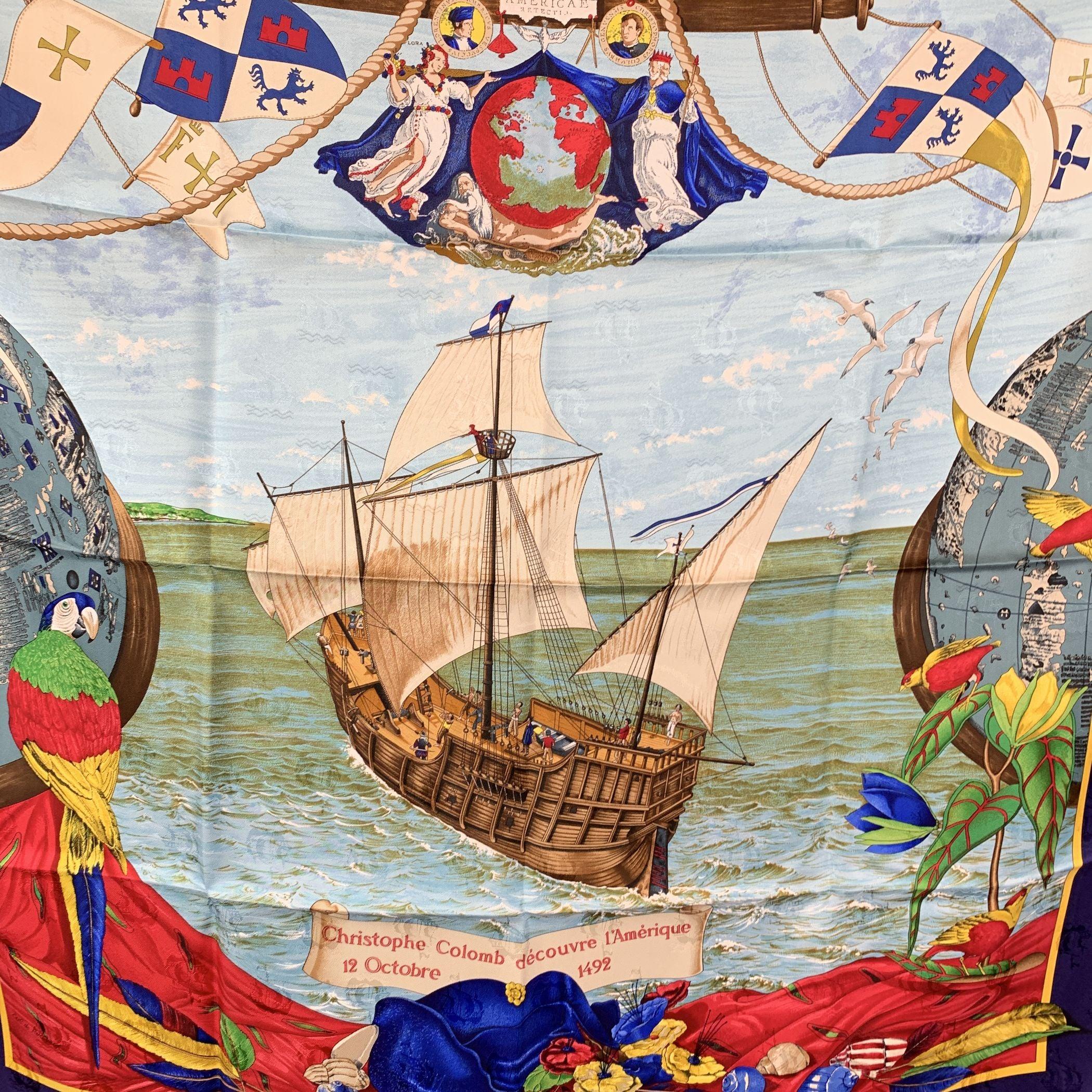 This stunning Hermes Jacquard Silk Scarf, titled 