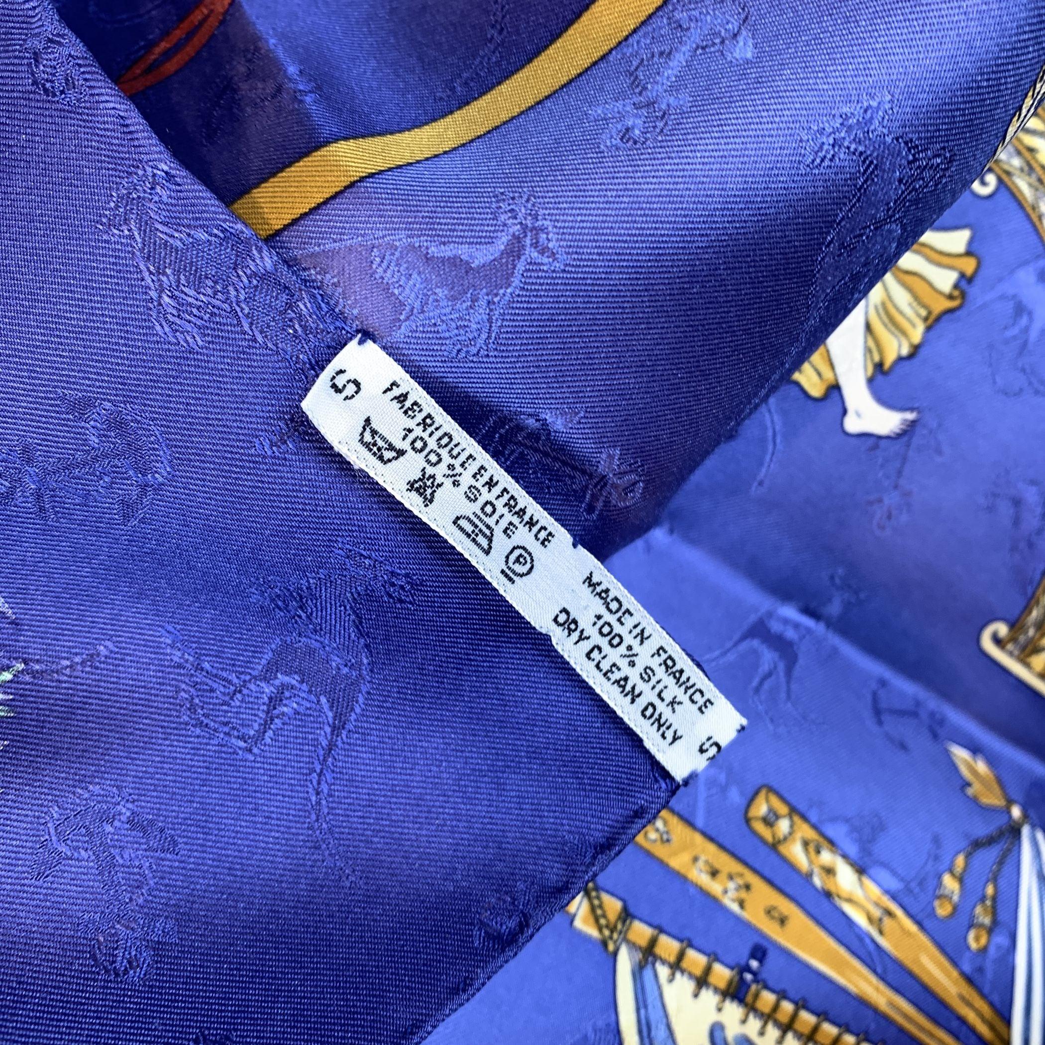 Hermes Jacquard Vintage Silk Scarf Le Geographe 1992 Laroche For Sale 2
