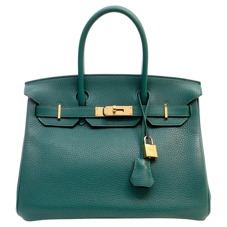 Brand New Hermes Birkin 30 Vert Fonce Togo and Trench with brushed gold  hardware Sold – Ruelamode