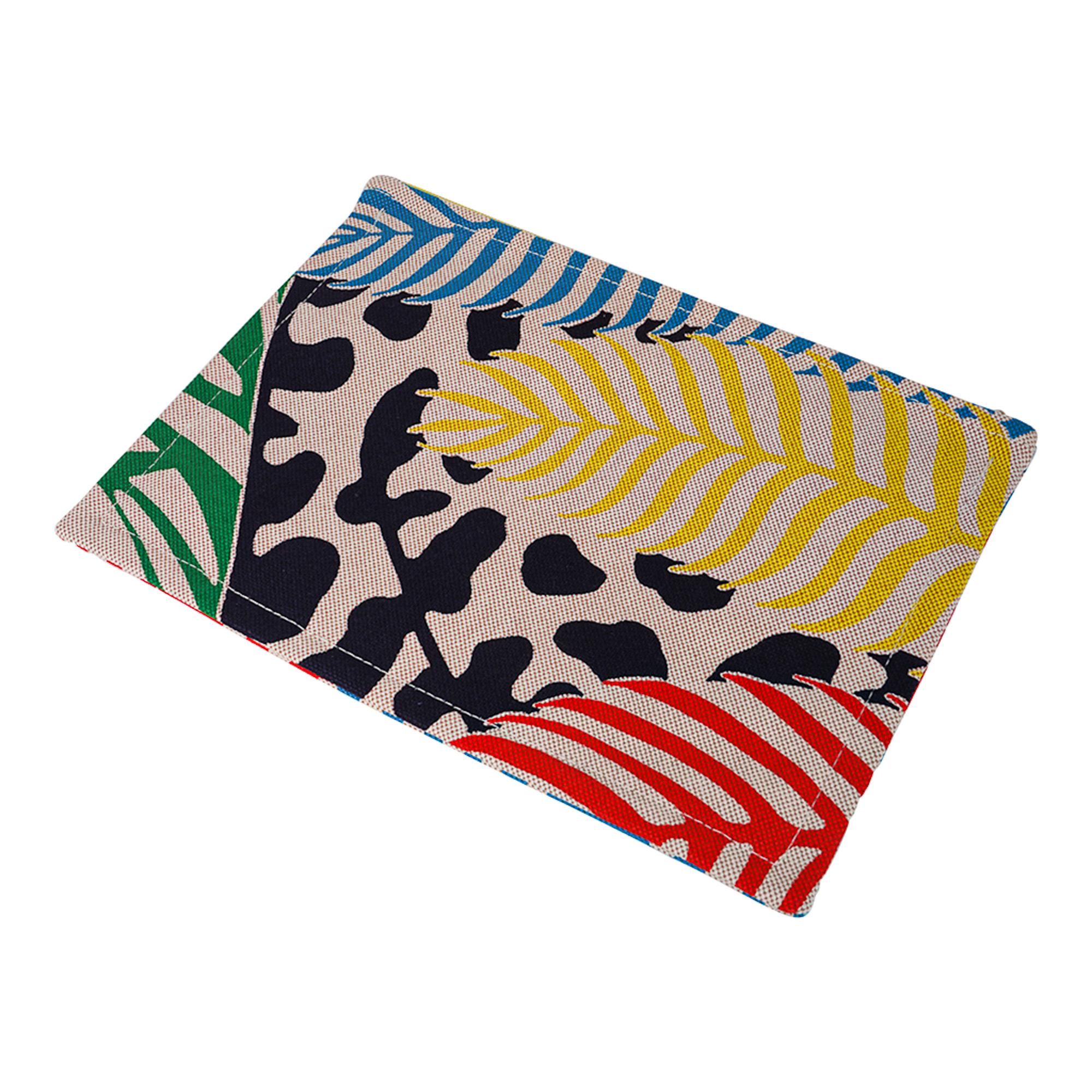 Brown Hermes Jaguar Quetzal Case Printed Toile