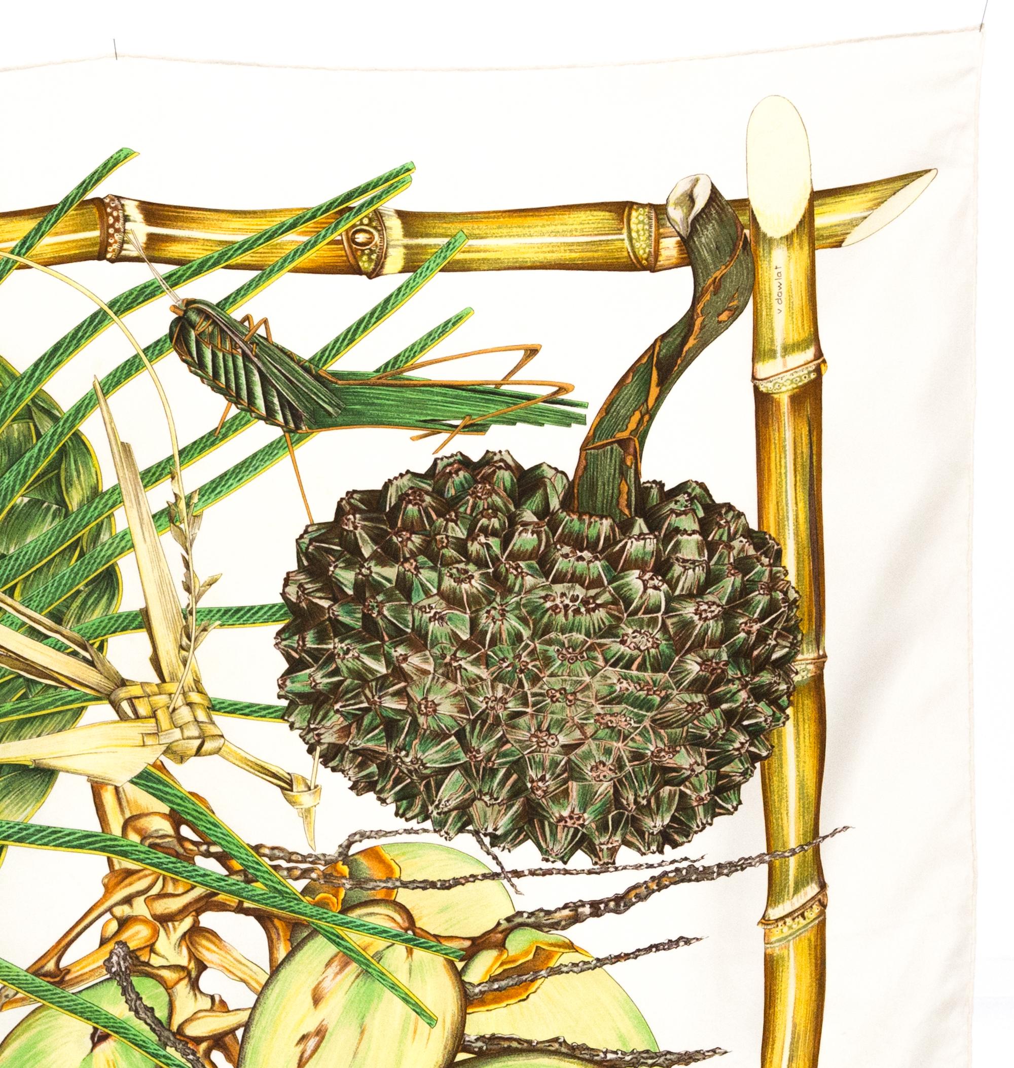 Women's or Men's Hermes Jardin Creole by V Dawlat Dumoulin Silk Scarf