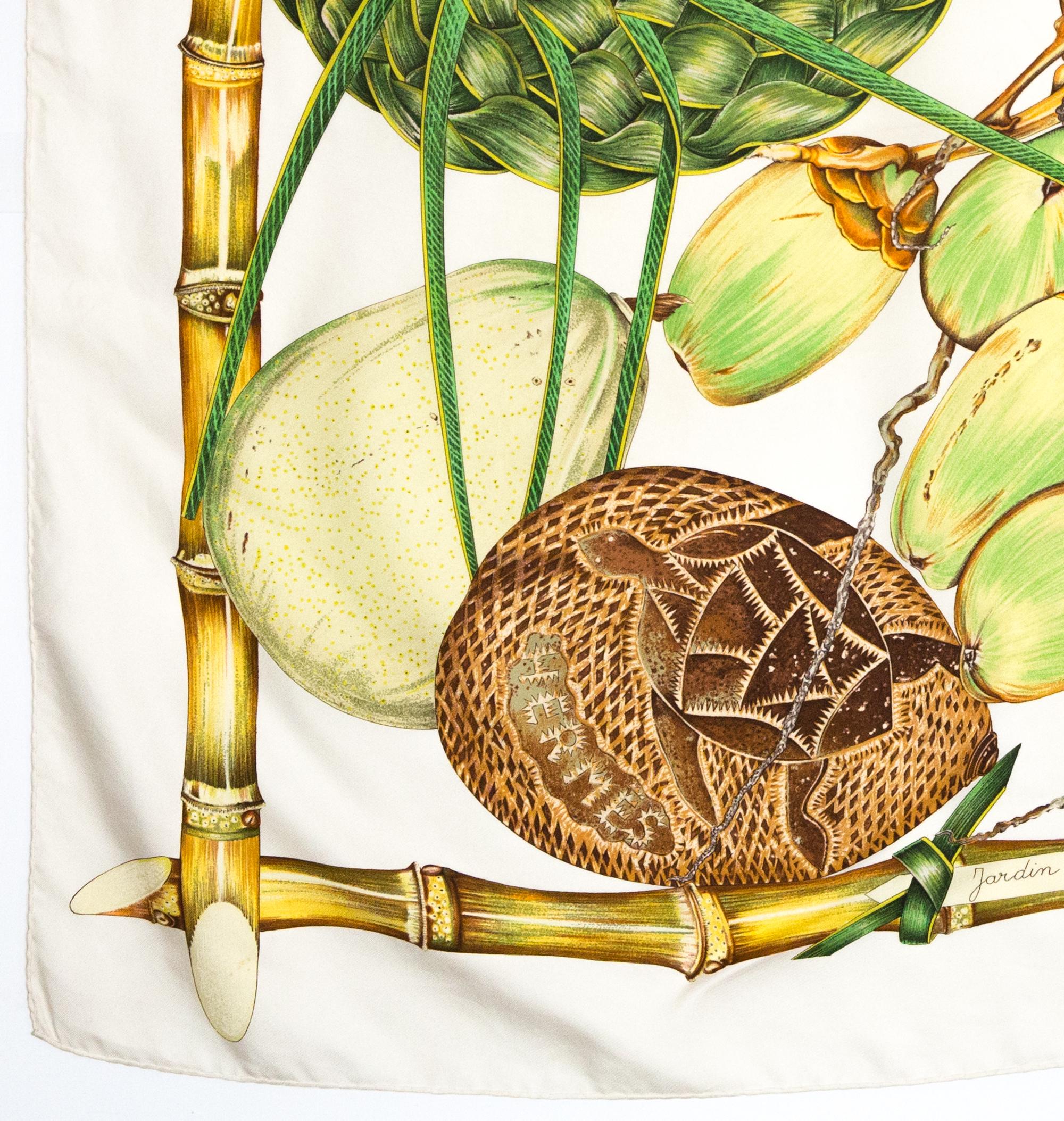 Hermes Jardin Creole by V Dawlat Dumoulin Silk Scarf 1
