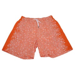 Hermes Jardin de Calypso Men's  Swim Trunks Orange Hermes M