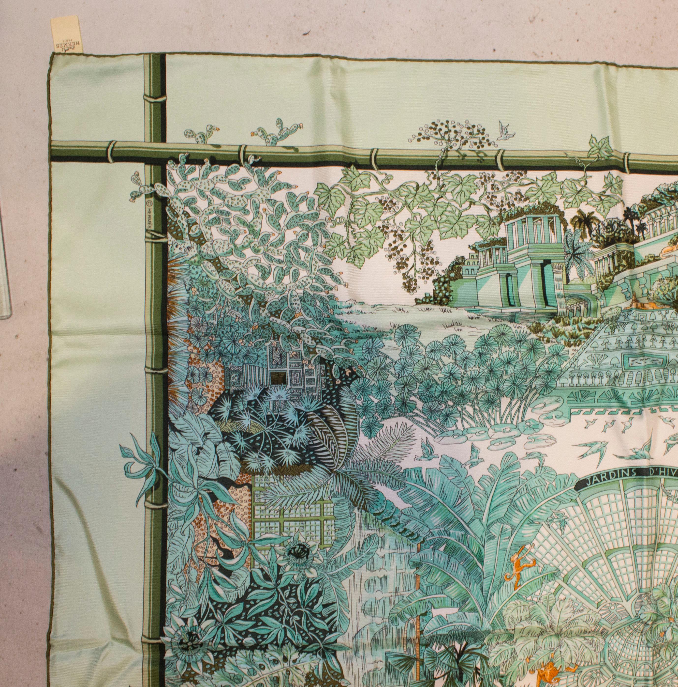 Hermes Jardin d'Hiver Silk Scarf Unworn 2