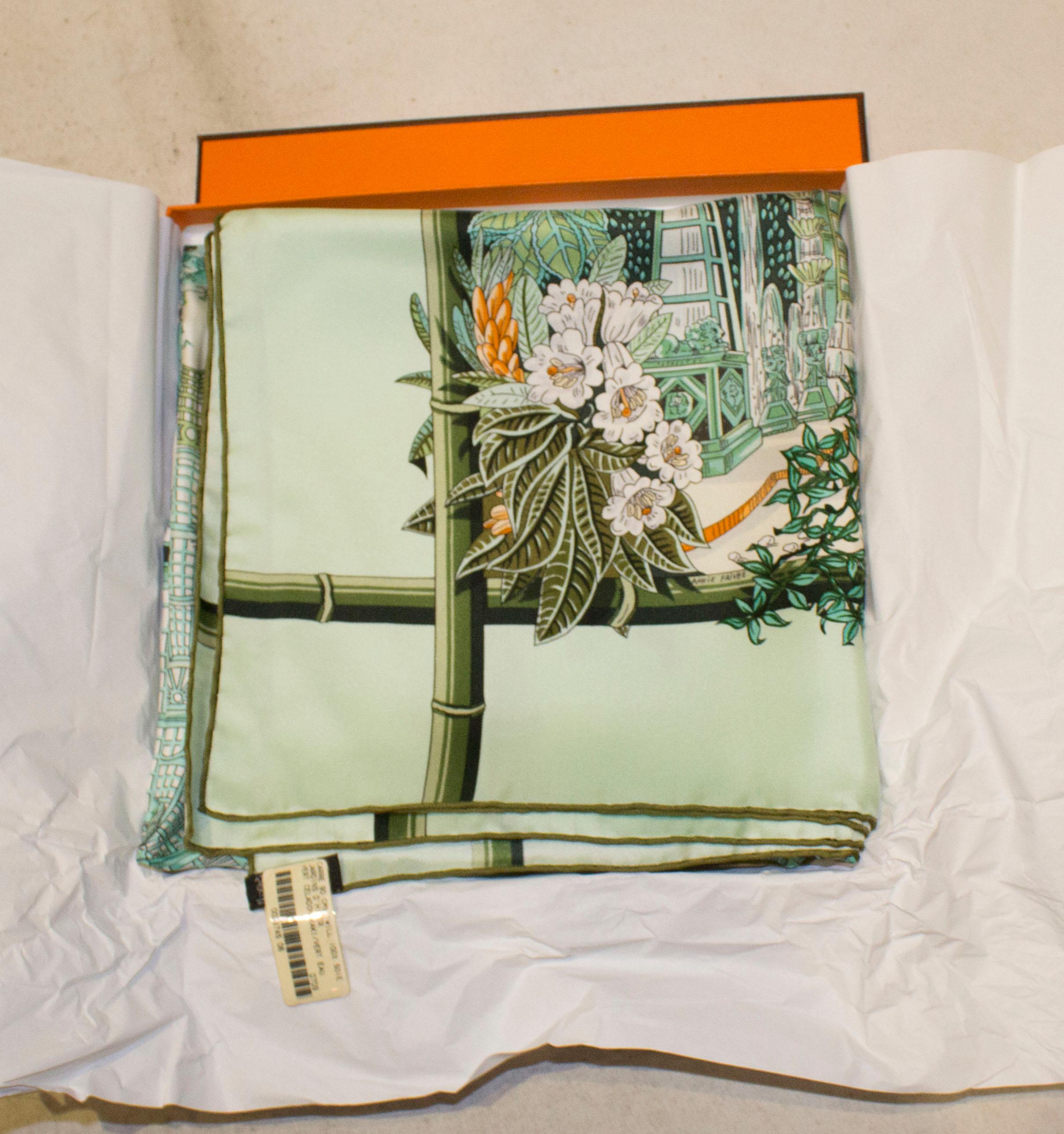 Hermes Jardin d'Hiver Silk Scarf Unworn In Excellent Condition In London, GB