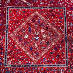Hermes Jardins de Soie Cashmere Shawl Rouge / Bleu / Violet 140 Scarf