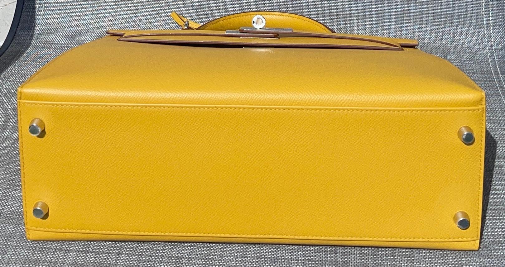 Hermès Jaune Amber Epsom Sellier Kelly 32cm Palladium Hardware 4