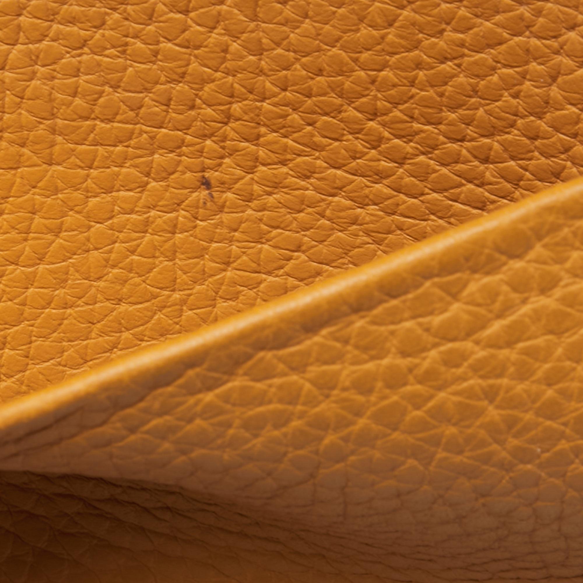 Hermes Jaune Ambre Clemence Leather Gold Finish Lindy 30 Bag 2